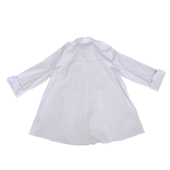HABITAT The One White Button Down Tunic Shirt Top With Pockets Women's Size L - Picture 13 of 16
